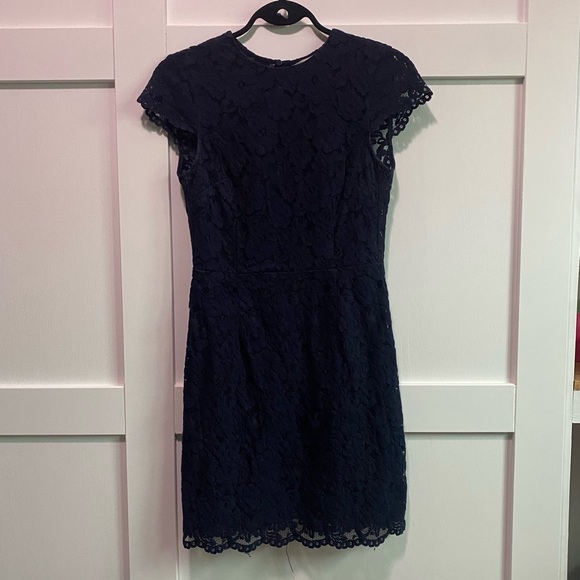 Navy Blue Lace Dress - Picture 1 of 4